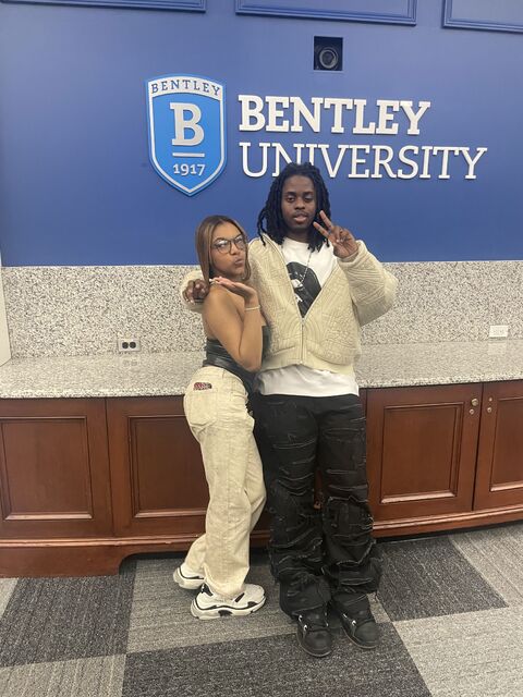 Jaychele with Wolfacejoeyy at Bentley University’s first Black History Month concert.